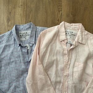 Frank & Eileen 100% Italian Linen Barry’s Button Up Shirt Bundle x2 Size Small